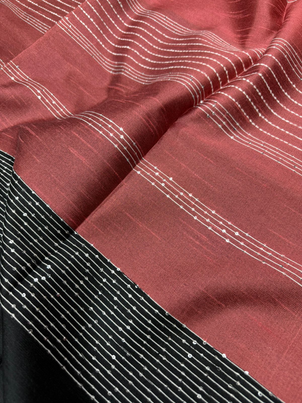 Silk saree with full thread beat work