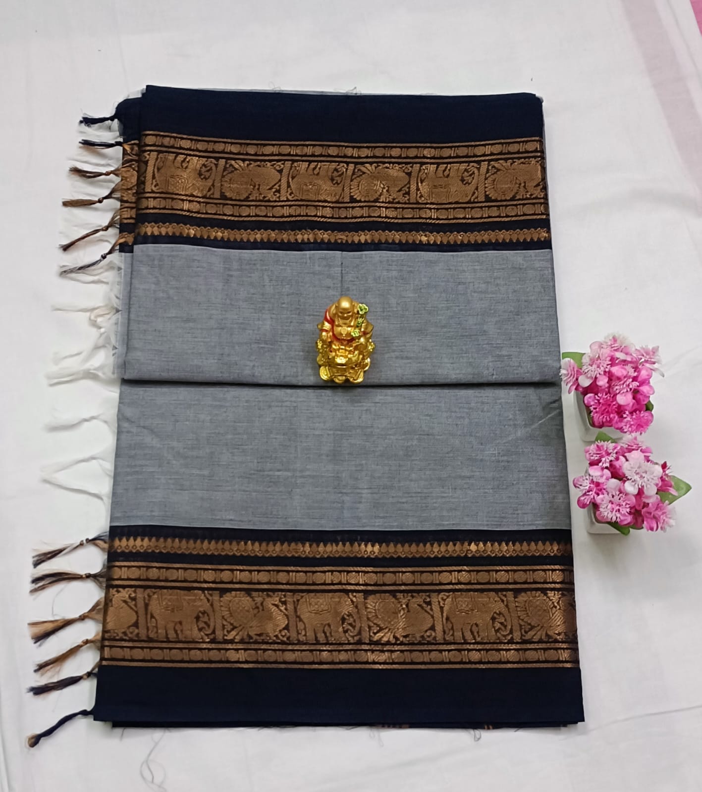 Kanchi cotton saree with blouse