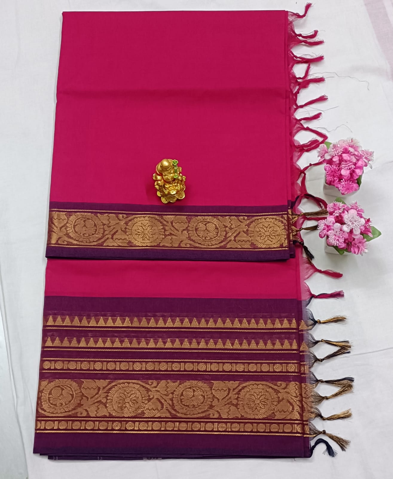 Kanchi cotton saree with blouse