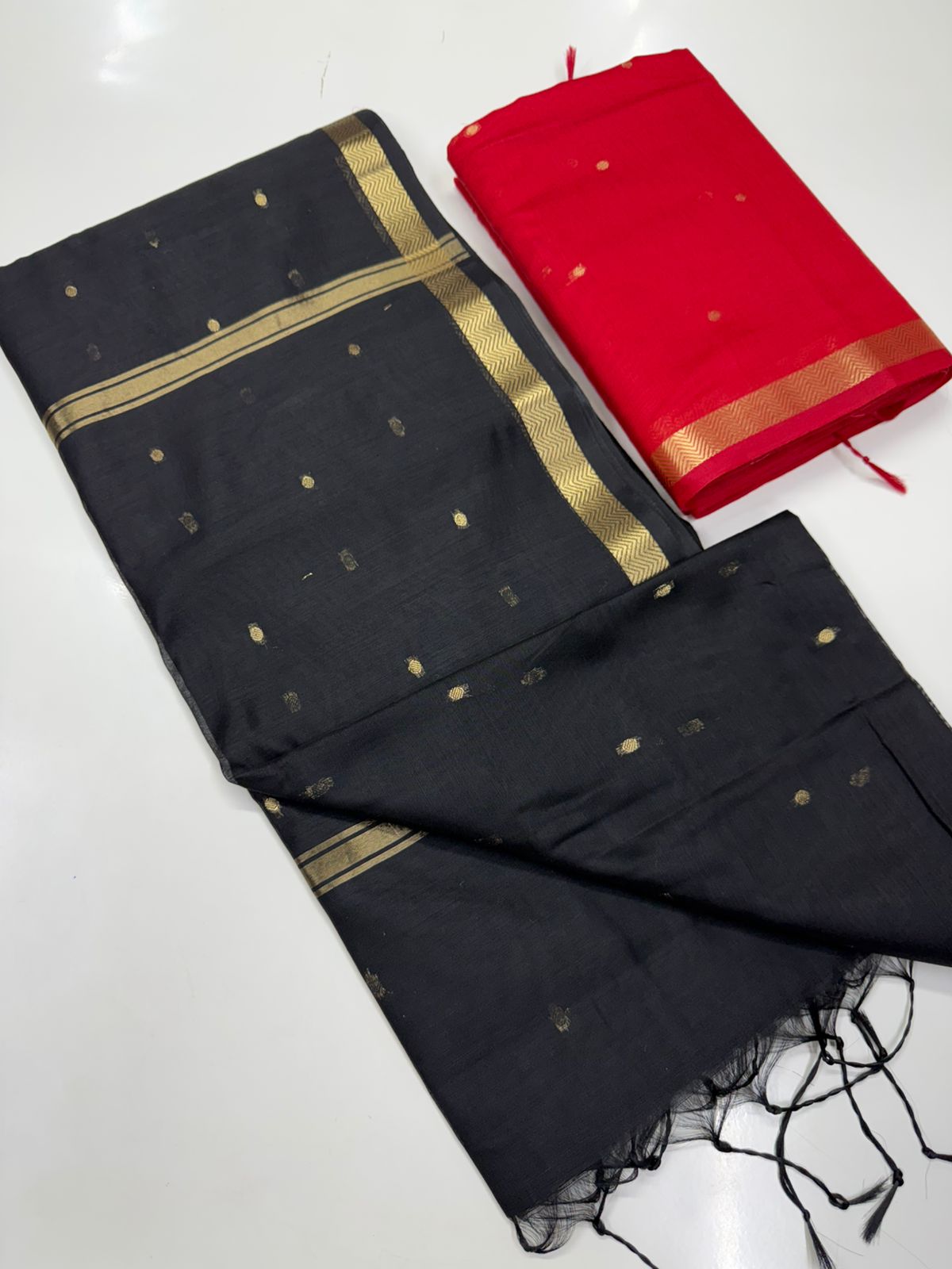 Silk cotton saree black colour
