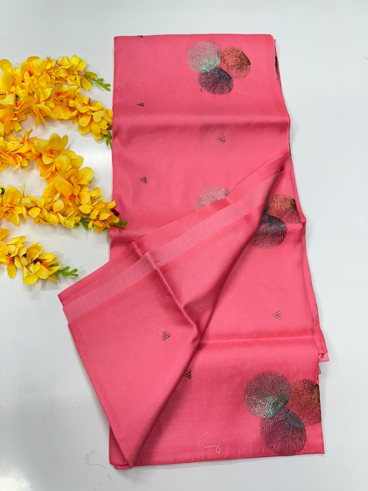 Butter silk saree candy pink