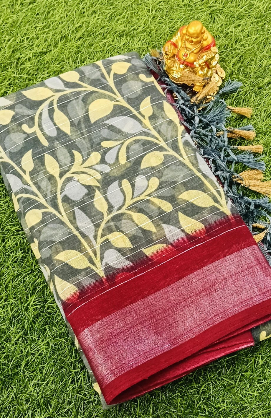 Linen cotton saree
